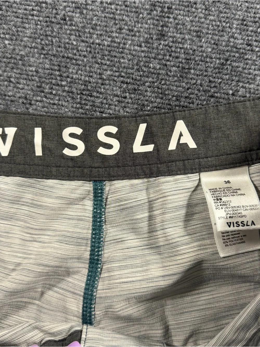 Vissla Men's Board Shorts Teal/ Gray Size 36 Beach Swimsuit Cruise Coastal Surf